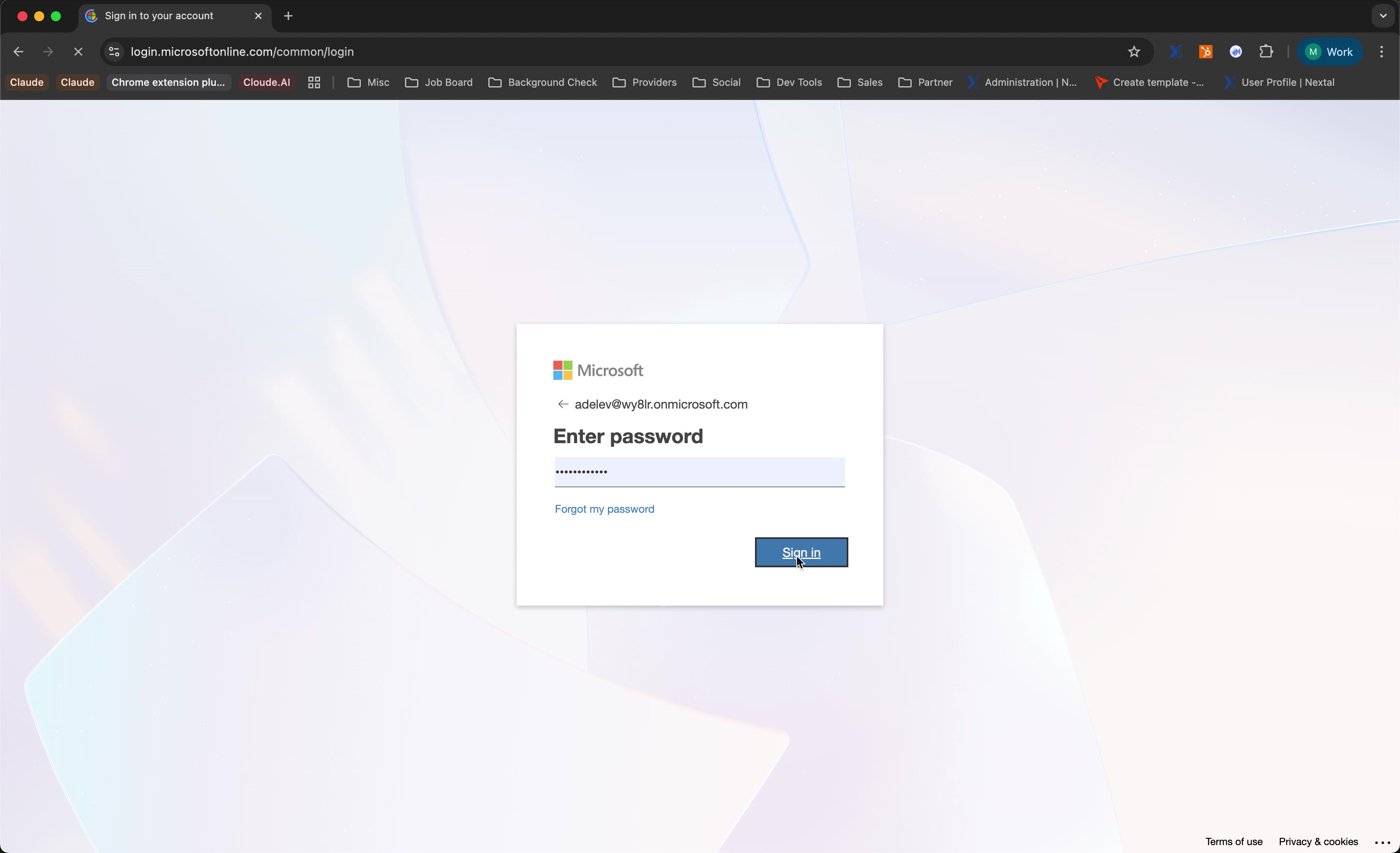 Page du profil utilisateur Nextal